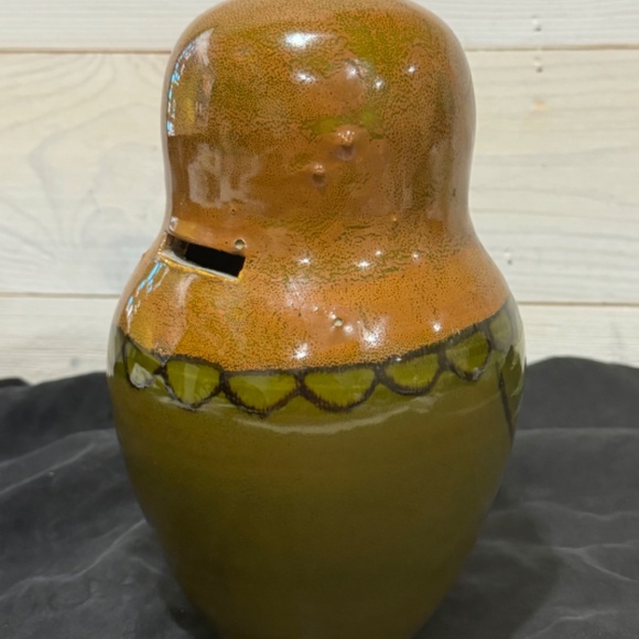 VVintage Coin Bank Nesting Doll Italian Pottery Signed - Picture 4 of 11